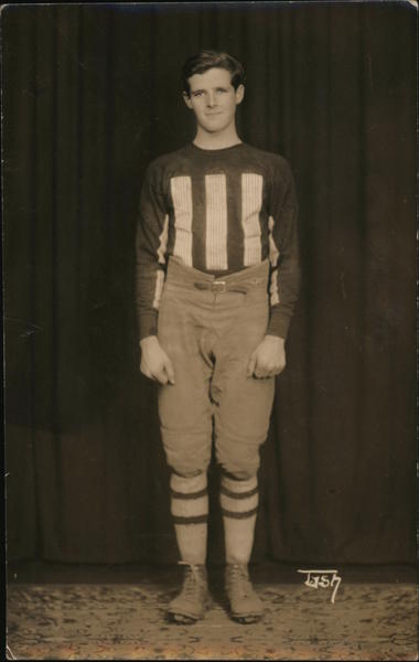 Football Player in Striped Sweater