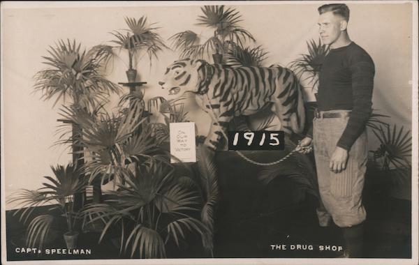 University of Missouri Football Captain Jacob Speelman 1915 with Tiger Columbia