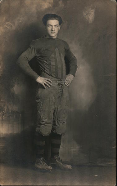 Man Posing with Hands on Hips, Studio Photo Football