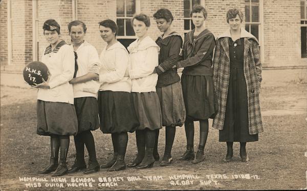 Hemphill High School Women's Basketball Team 1917 Texas
