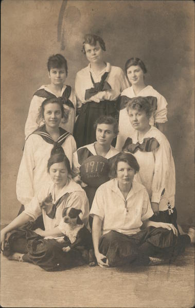 Frick High School Girls Basketball Team 1917 Dog Mascot