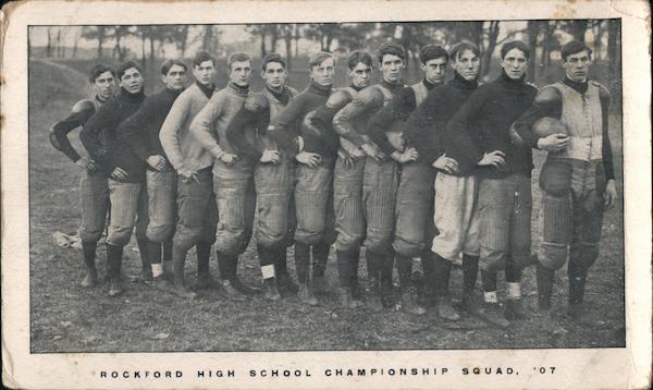 Rockford High School Championship Football Team 1907 Illinois