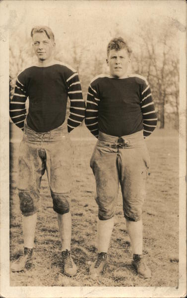 Two Boys Posing on Football Field Buckhannon West Virginia