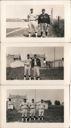 Lot of 3 Noggle Baseball Player Snapshots Original Photograph