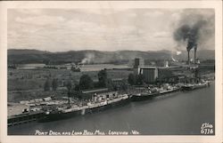 Port Dock and Lone Bell Mill Longview, WA Postcard Postcard Postcard