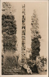 Alaska Indian Totem Pole at "Totem Place" Postcard