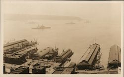 Docks and Harbor Postcard