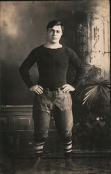 Football Player Studio Portrait Postcard