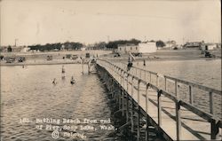 Bathing Beach from End of Pier Postcard