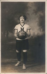 HMS Girls Basketball Player 1927-28 Postcard