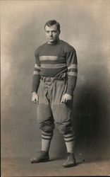Football Player in Striped Sweater, Studio "Little Mac" Postcard