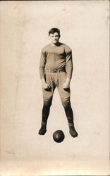 Boy Posing with Football Postcard