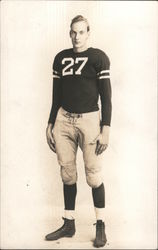 1940's Football Player in #27 Jersey Postcard