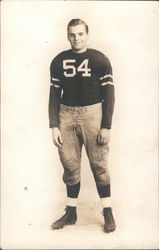1940's Football Player in #54 Jersey Postcard