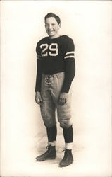 1940's High School Football Player in #29 Jersey Postcard