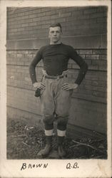 Quarterback Football Player "Brown" Postcard