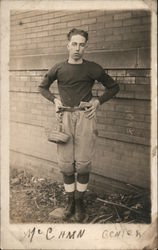 Center Football Player Postcard