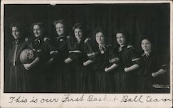 ACHS Girls Basketball Team 1907-1908 Andover? Postcard