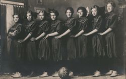 A.H.S. Girls Basketball Team 1910 Postcard