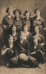 Girls Basketball Team "B" 1923 Postcard