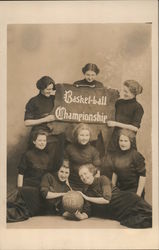 Bates College Womens Basketball Team 1913 Postcard
