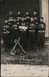 Press Boys Club Baseball Team 1909 PBC Postcard