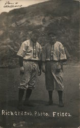 Two USNTS Baseball Players Naval Training School Yerba Buena Island? Postcard