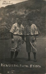 Two USNTS Baseball Players Naval Training School Yerba Buena Island? San Francisco, CA Richardson Postcard Postcard Postcard