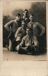 Baxter Baseball Team Studio Photo Postcard