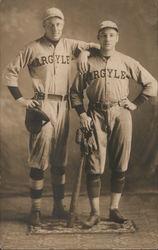 Argyle Baseball Players, Studio Photo Postcard