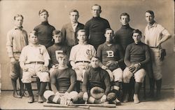 Young Baseball Team Posing with Coach Postcard