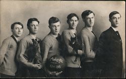 Midgets Basketball Team 1907-1908, Dog Mascot Postcard