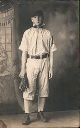 Male Baseball Player, Studio Portrait Postcard