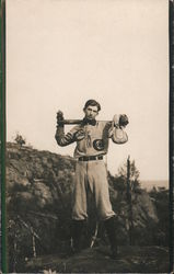 Clam Falls Cubs Baseball Player in Uniform Postcard