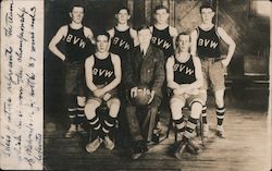 Boys Basketball Team with "BVW" on Jersey and Ball Displaying 19-10 Postcard