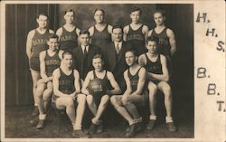 Harrison High School Basketball Team 1927-28 Postcard