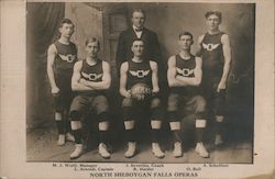 North Sheboygan Falls Operas Basketball Team Postcard