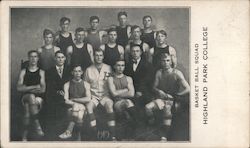 Basket Ball Squad Highland Park College Des Moines, IA Basketball Postcard Postcard Postcard