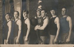 Men's basketball team 1908 and Child Mascot Mansfield, PA Postcard Postcard Postcard