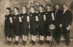 S.N.C. Basketball Team 1909 Studio Photo Postcard