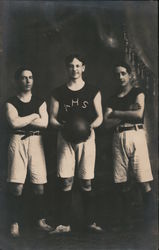 "AHS" Basketball Players Postcard