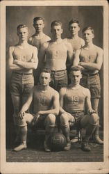 1916-1917 Basketball Players with "19" on Jersey Postcard