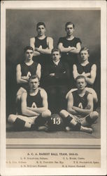 A.C.A. Basketball Team 1912-1913 Postcard