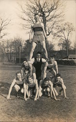 BHS Basketball Team Human Pyramid Postcard