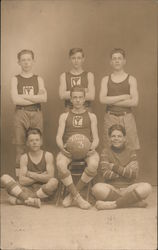 YCA 2nd  Basketball Team 1913 Postcard