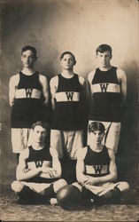 "W" Basketball Team Postcard