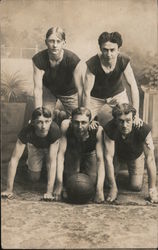 Men's Basketball Team Human Pyramid Postcard