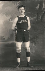 Hibbing Basketball Player Studio Photo Postcard