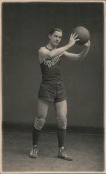 Male Basketball Player, Studio Photo Postcard