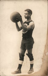 Male basketball player, text on jersey not visible Postcard Postcard Postcard